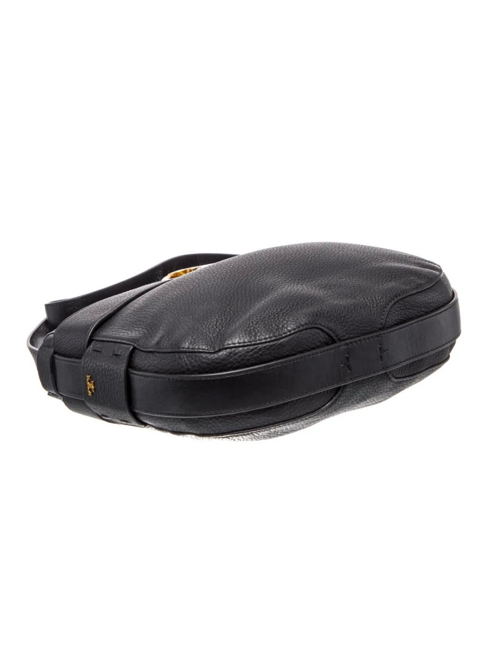 TORY BURCH Gemini Belted Black Leather Hobo Crossbody Bag, Dust bag included - Picture 5 of 7